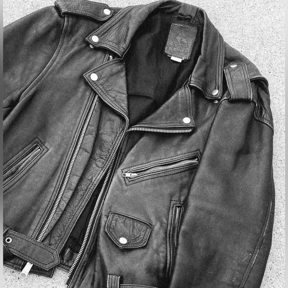Vintage 90s leather moto jacket